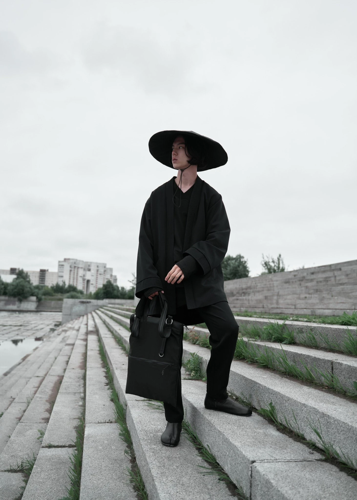 JAPAN KIMONO JACKET. BLACK