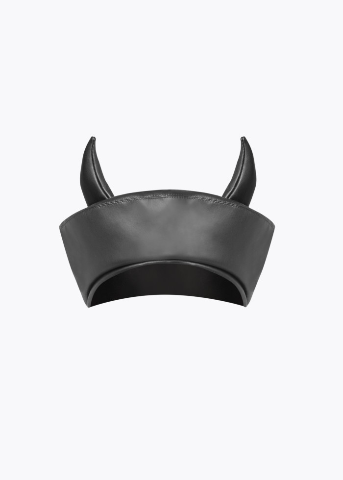 BERET WITH HORNS DEMIDEVIL. BLACK