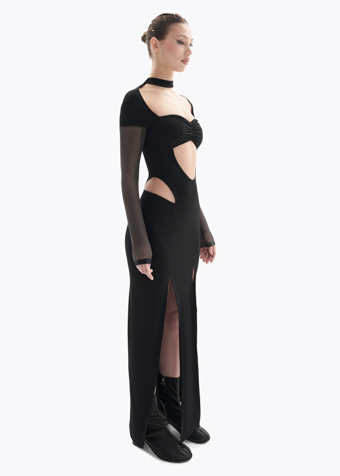 DRESS WITH CUTOUTS ONYX. BLACK