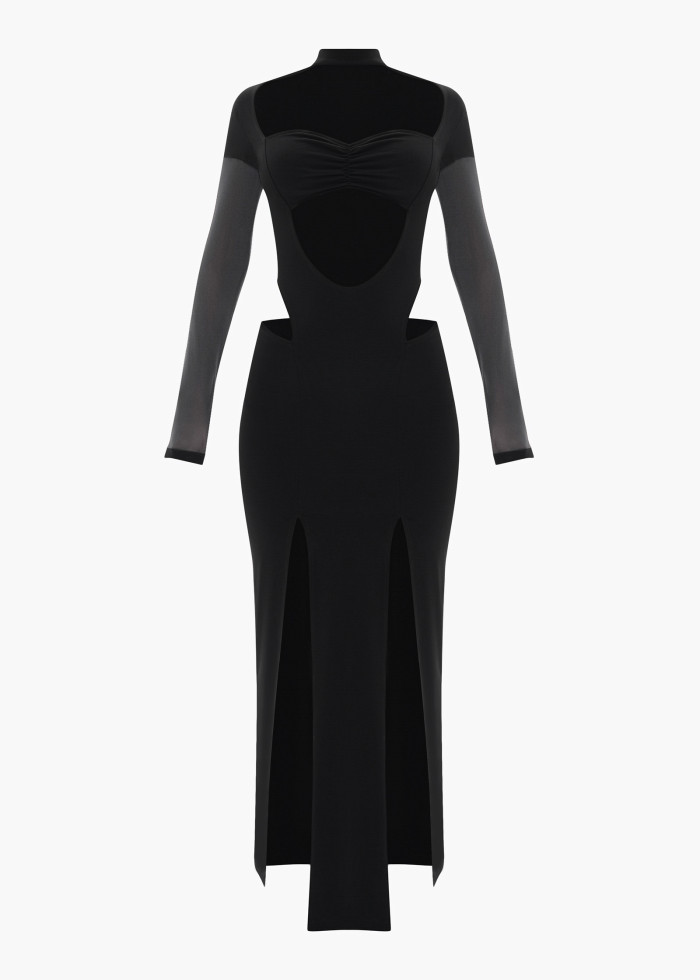 DRESS WITH CUTOUTS ONYX. BLACK